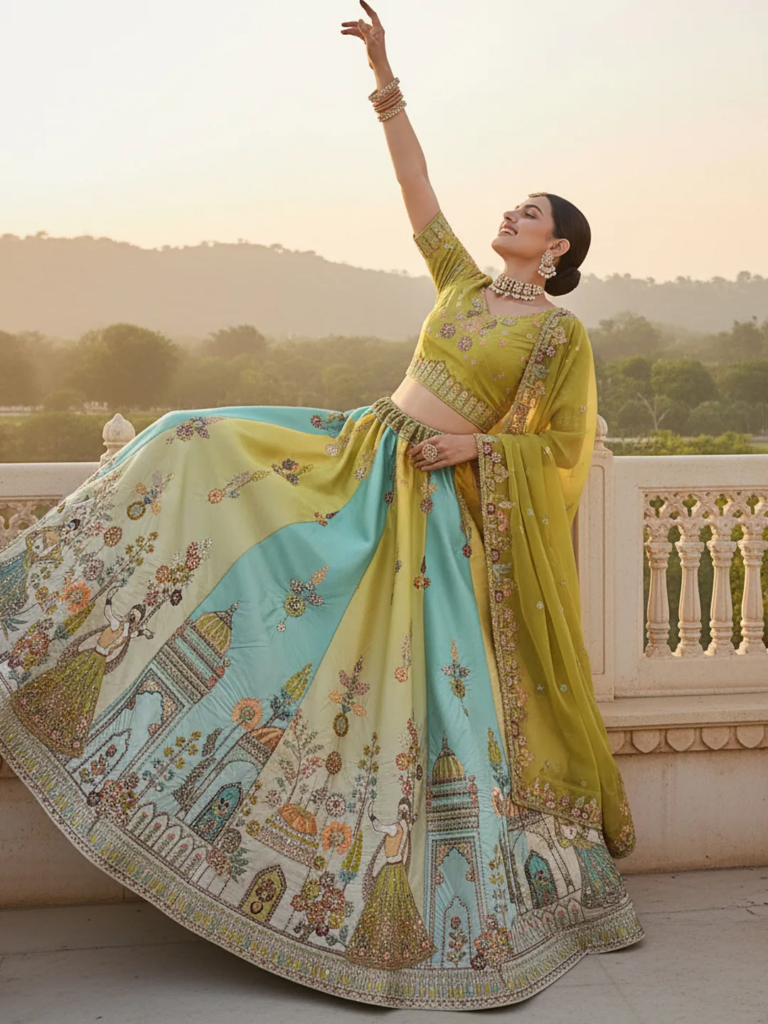 silk-lehenga