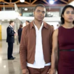 Harry Grant wearing a brown 9-1-1 Season 9 jacket – stylish celebrity cotton jacket UK