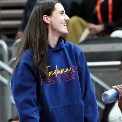 Caitlin Indiana Fever “Lay Honor on the Game” black hoodie with bold graphic print and relaxed fit