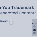 Legal concept of trademarking AI generated content with branding, AI-generated content can be registered for trademark in India 2026.