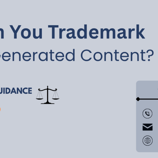 Legal concept of trademarking AI generated content with branding, AI-generated content can be registered for trademark in India 2026.