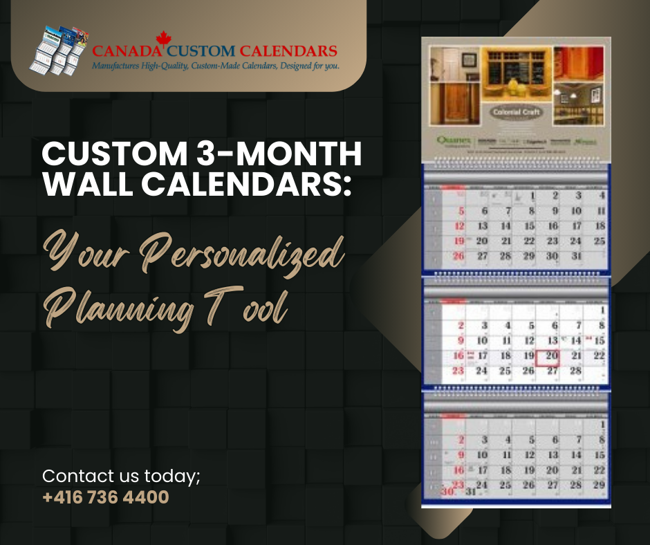 Custom 3 Month Wall Calendars