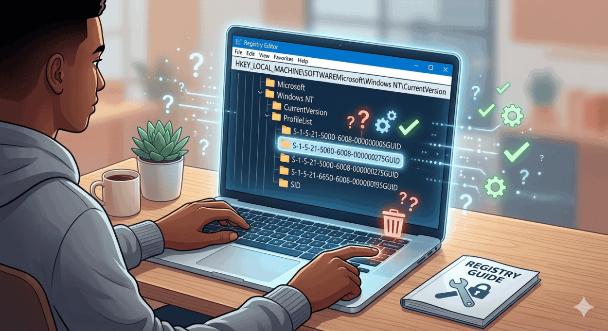 Delete User Profile in Windows 10 using registry