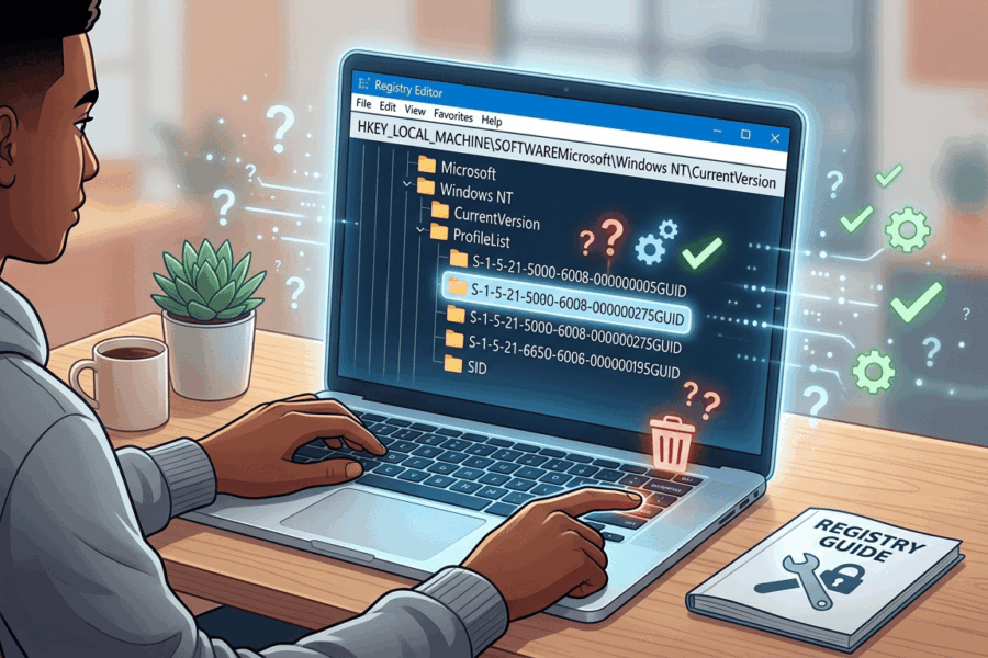 Delete User Profile in Windows 10 using registry