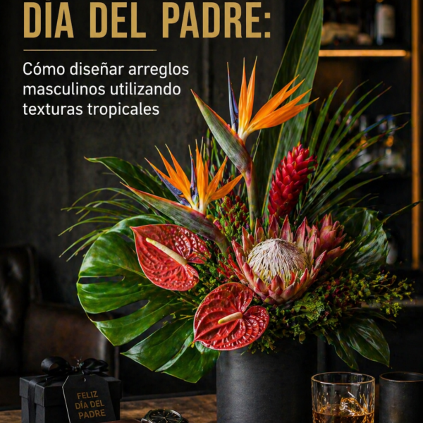 Flores para el Día del Padre Cómo diseñar arreglos masculinos utilizando texturas tropicales