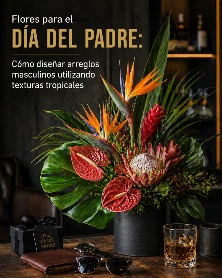 Flores para el Día del Padre Cómo diseñar arreglos masculinos utilizando texturas tropicales