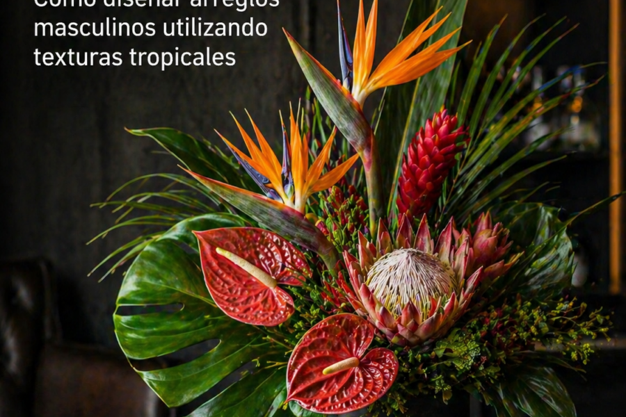 Flores para el Día del Padre Cómo diseñar arreglos masculinos utilizando texturas tropicales