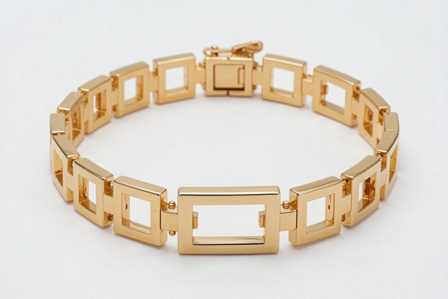 Square Link Gold Bracelet