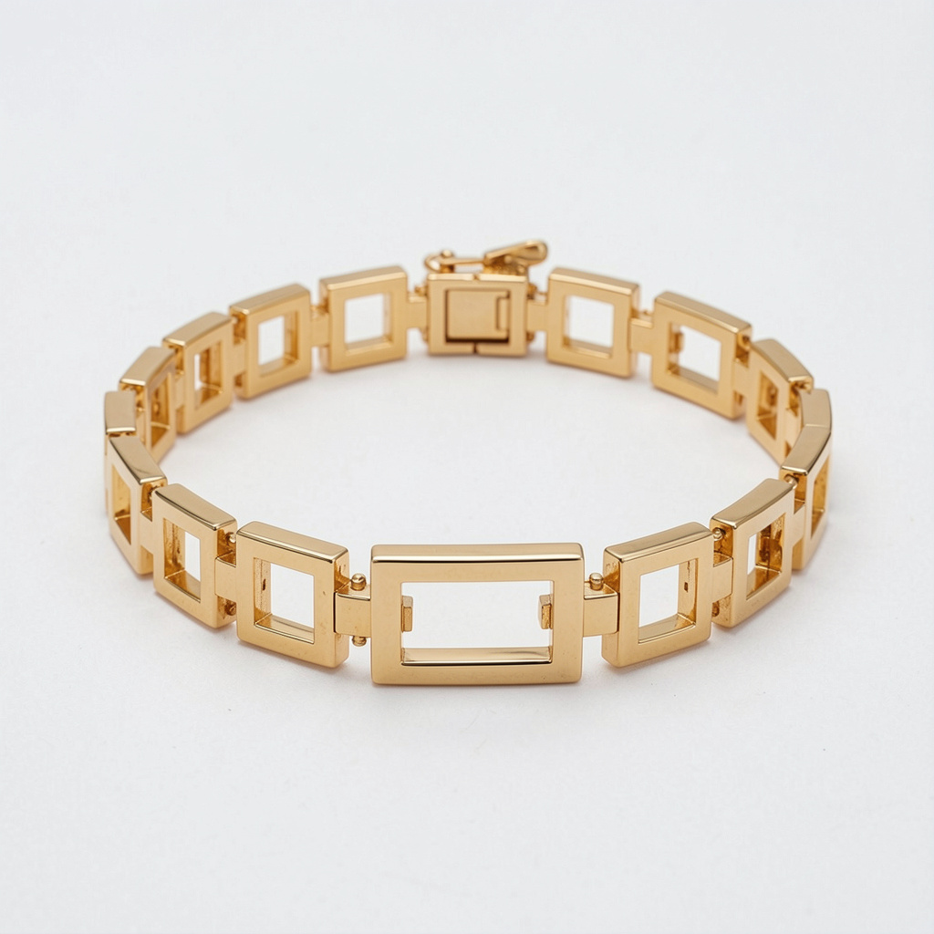 Square Link Gold Bracelet
