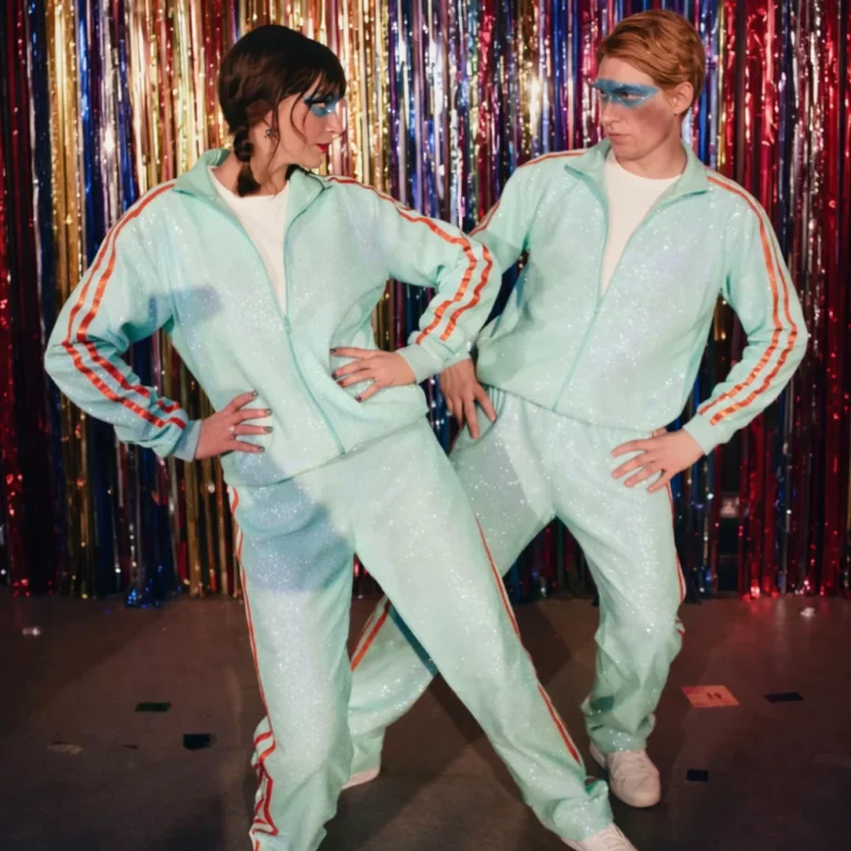 Opalite Taylor Swift Tracksuit in blue with shimmering sequin finish – Celebrity Tracksuits fashion