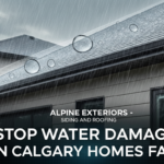 Eavestough in Calgary preventing roof water damage