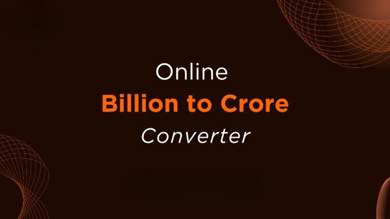 1 Billion to Crore - Converter