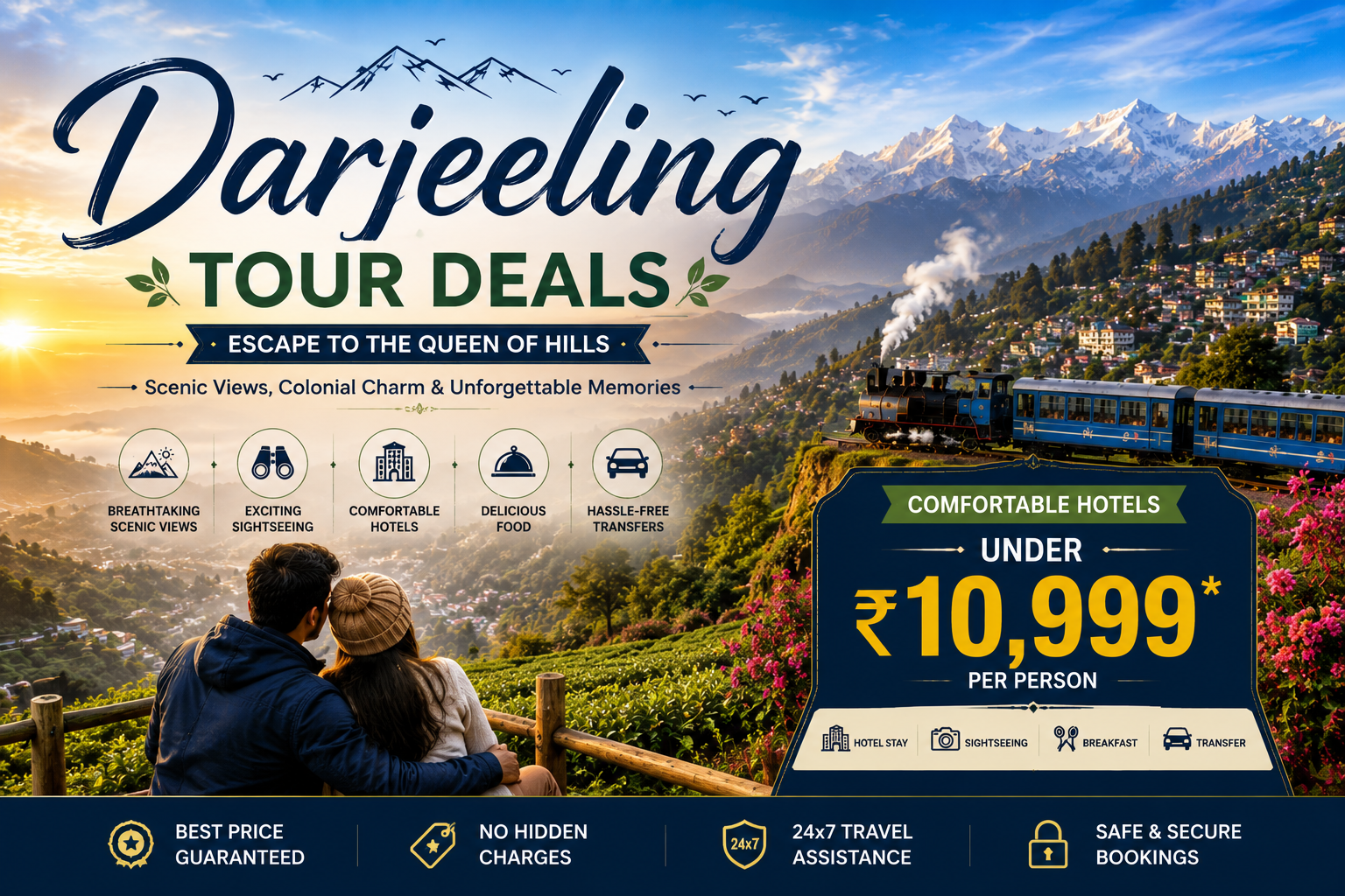 Darjeeling tour deals with comfortable hotels under ₹10,999 per person