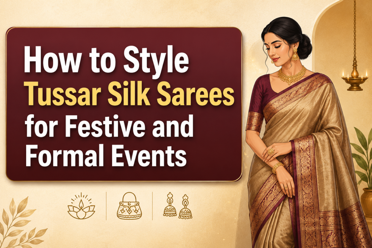How to Style Tussar Silk Sarees for Festive and Formal Events