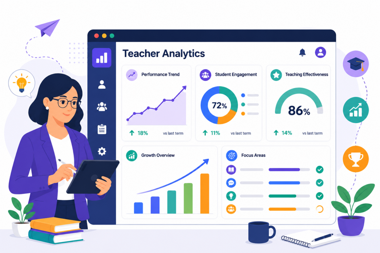 Teacher Analytics dashboard used by schools to monitor and improve teaching quality.
