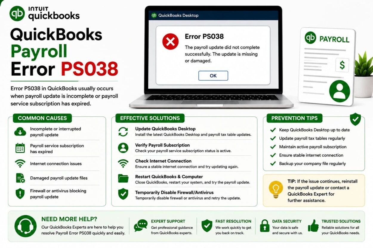 QuickBooks Payroll Error PS038