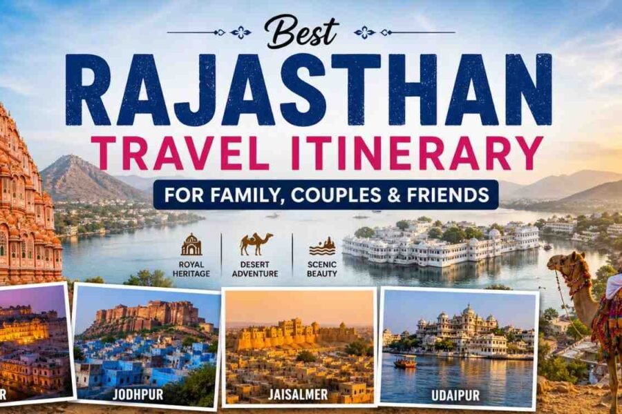 Best Rajasthan travel itinerary covering Jaipur Jodhpur Jaisalmer Udaipur for family couples and friends
