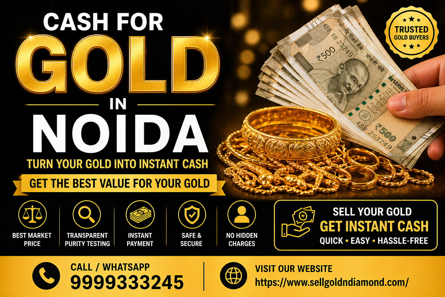Cash for gold service with instant payment for old gold jewelry