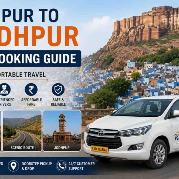 Jaipur to Jodhpur cab booking guide with comfortable taxi service and Rajasthan road trip