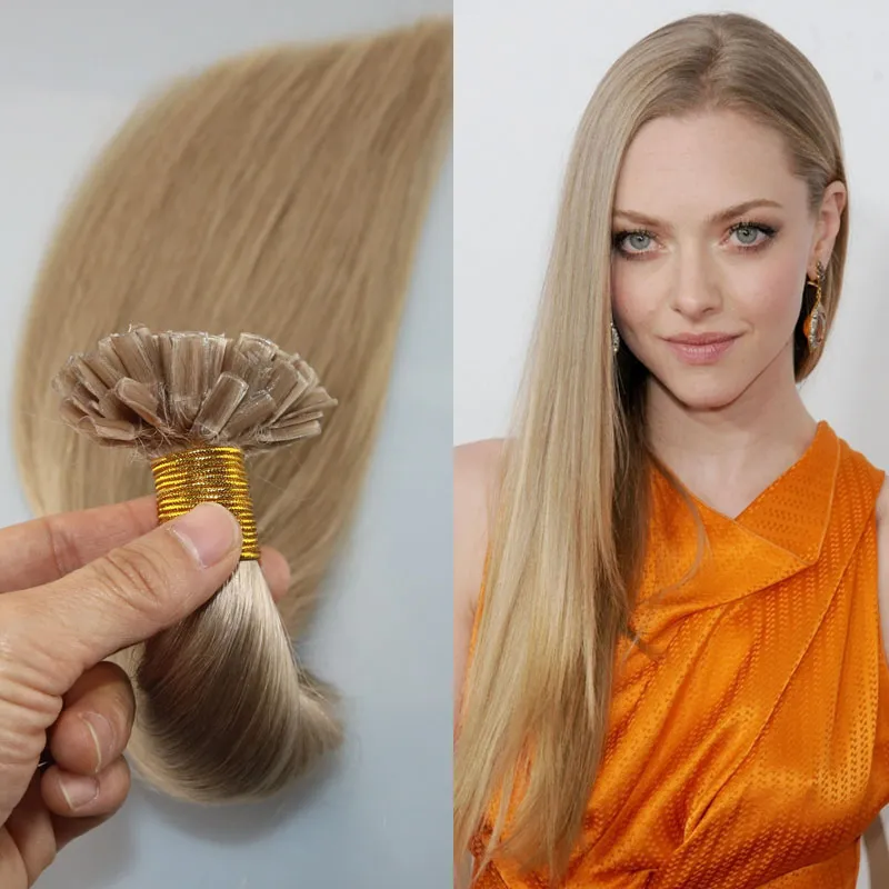 Pre bonded hair extensions before and after transformation