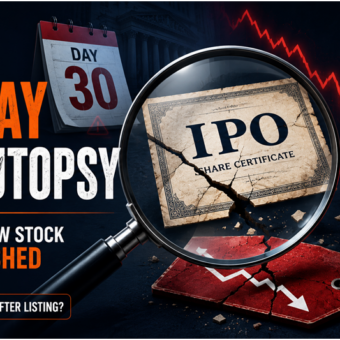 IPO Autopsy article cover image analyzing IPO performance, valuation, market trends, and post-listing outcomes.
